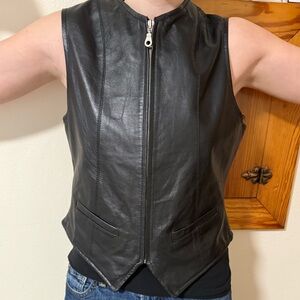 VINTAGE Wilsons Black Leather Vest